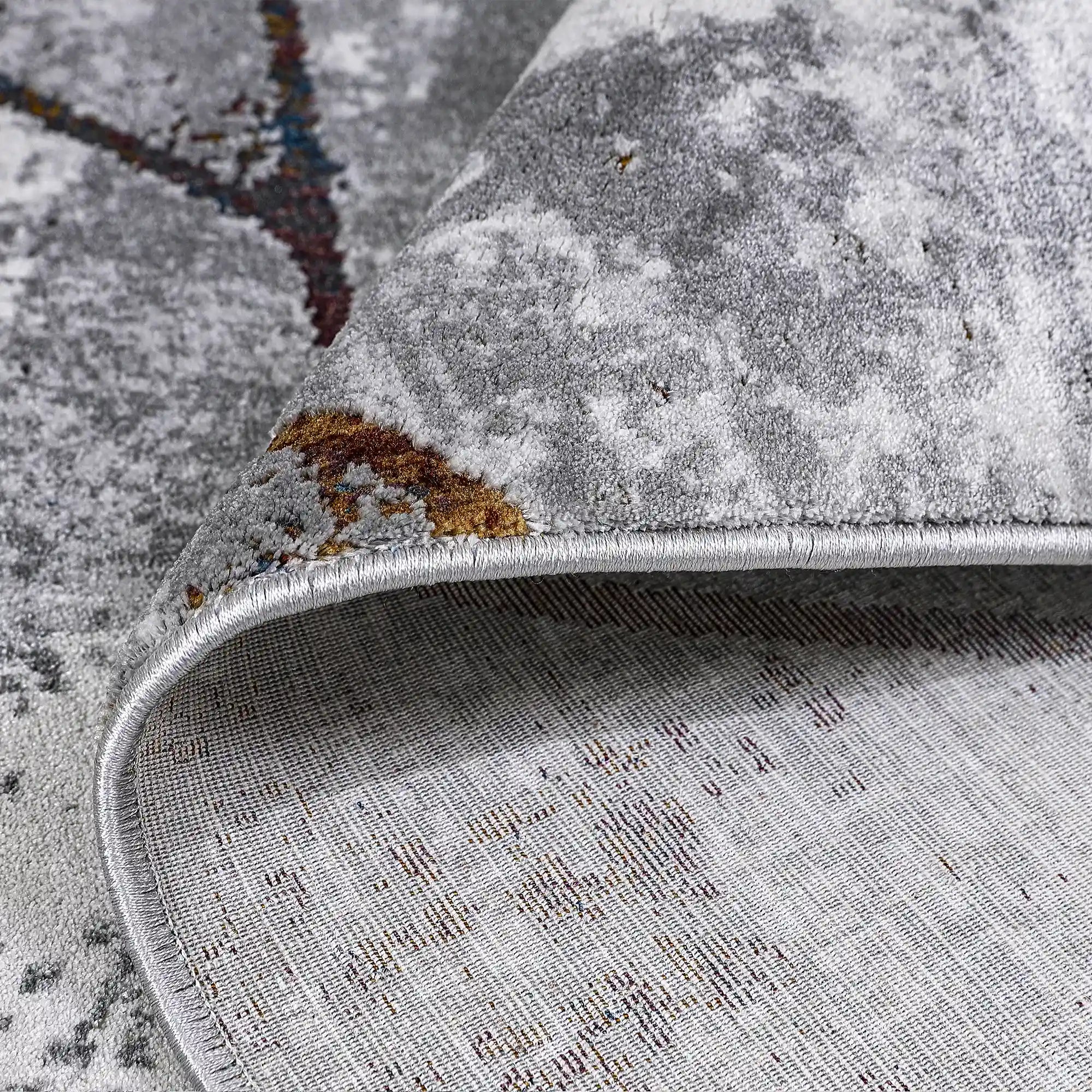 Torino Fragmented Facet Geometric Abstract Neutral Area Rug