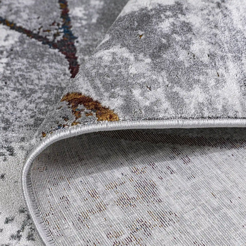 Torino Fragmented Facet Geometric Abstract Neutral Area Rug