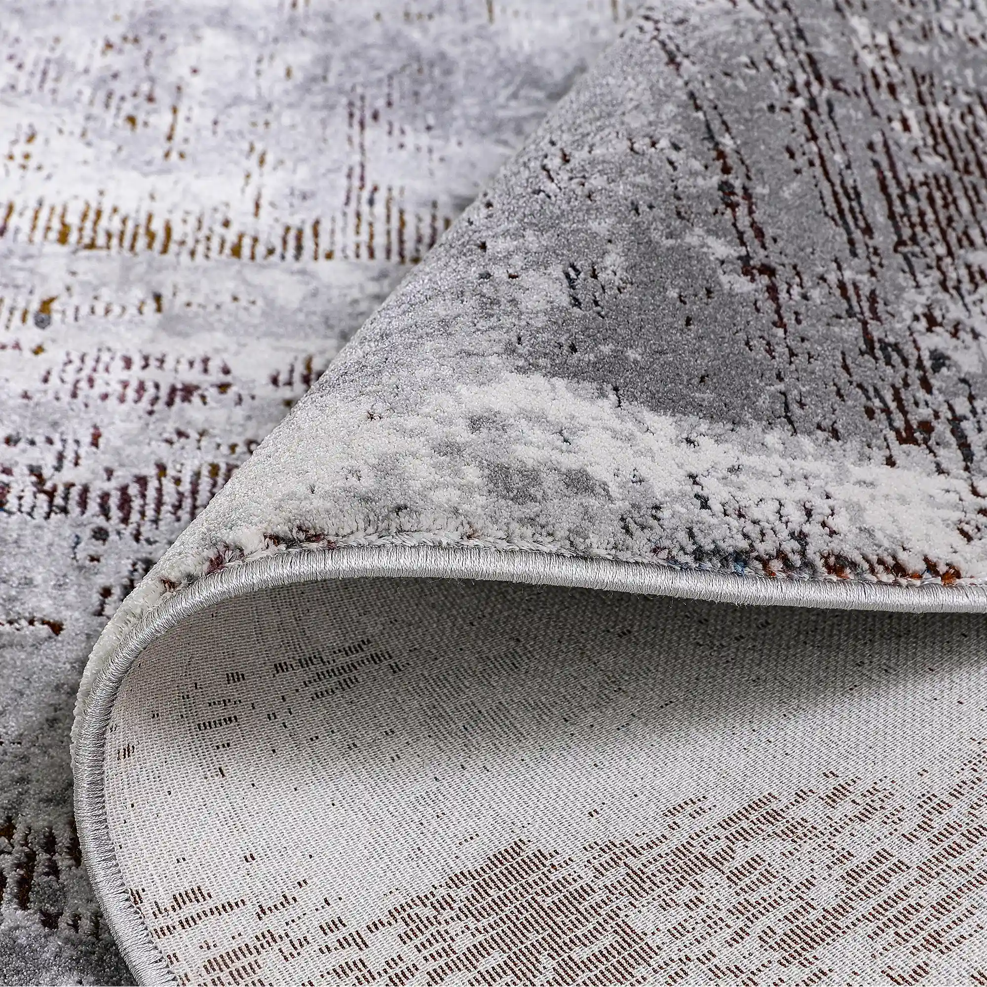 Torino Disrupted Linear Texture Abstract Neutral Area Rug