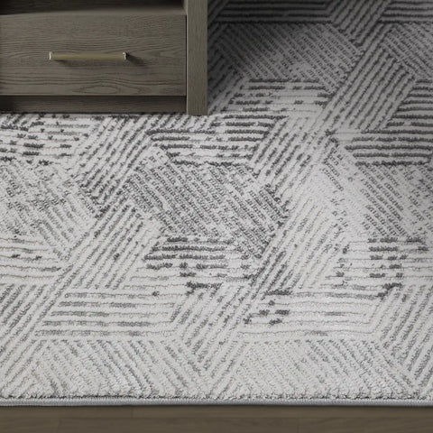 Shafei Textured Geometric Calm Interior Area Rug
