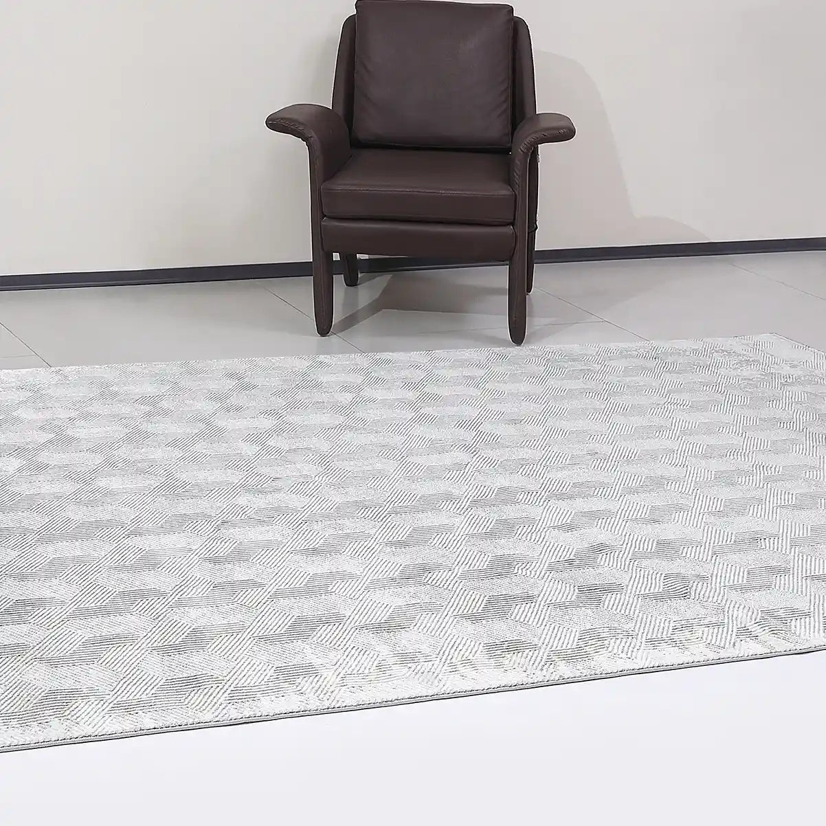 Shafei Textured Geometric Calm Interior Area Rug
