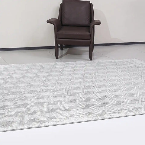 Shafei Textured Geometric Calm Interior Area Rug