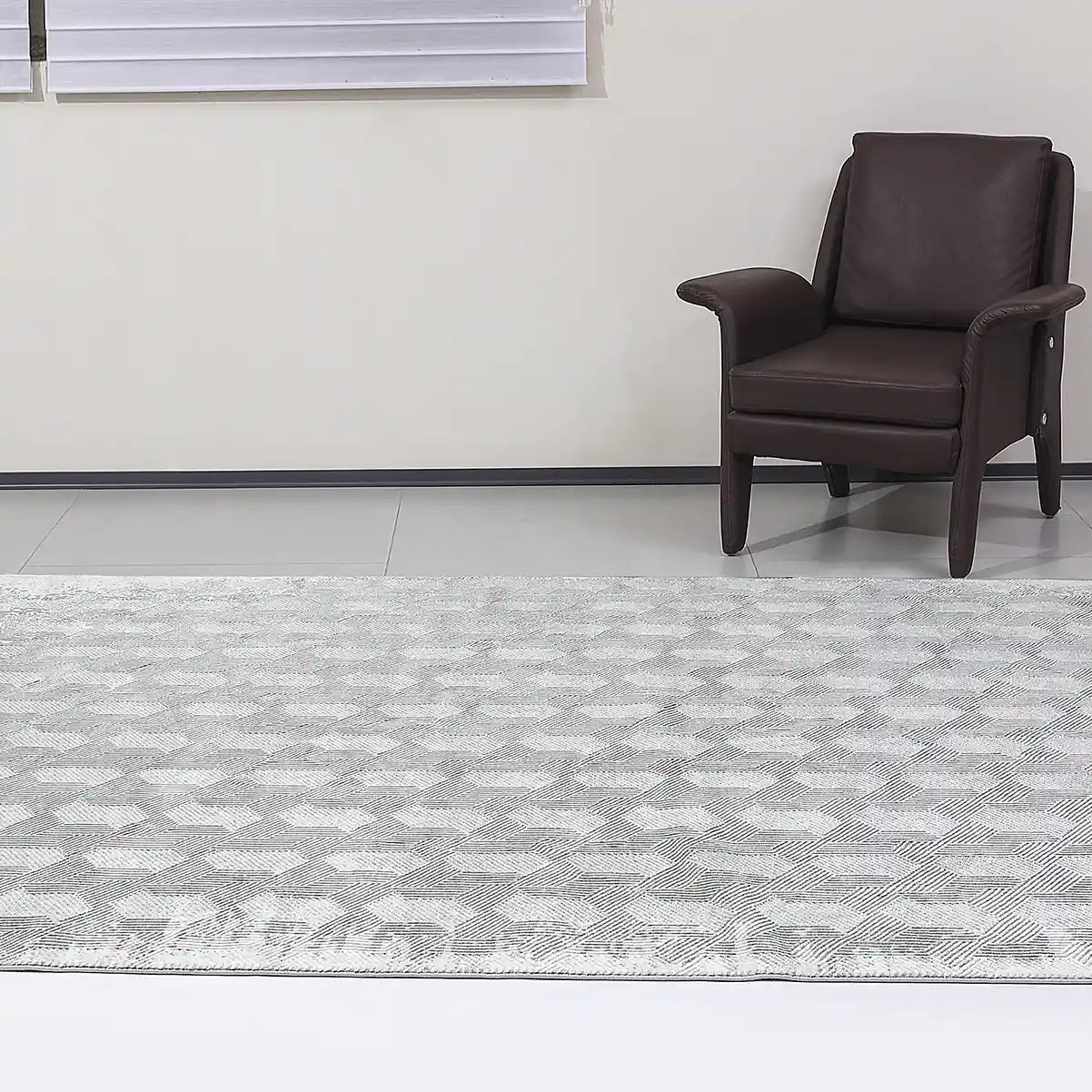 Shafei Textured Geometric Calm Interior Area Rug