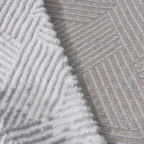 Shafei Textured Geometric Calm Interior Area Rug