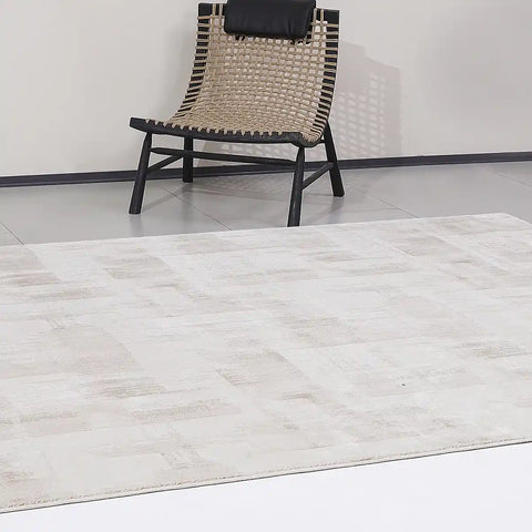 Shanluan Layered Horizon Abstract Neutral Area Rug
