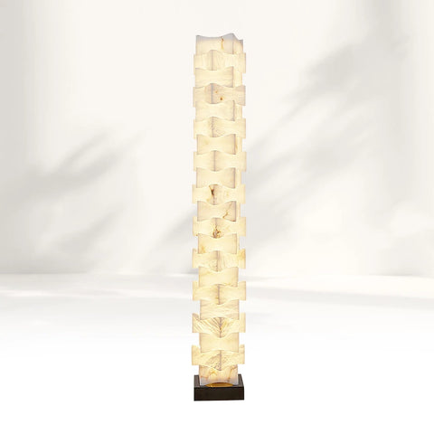 Stacked Alabaster Squares Floor Lamp