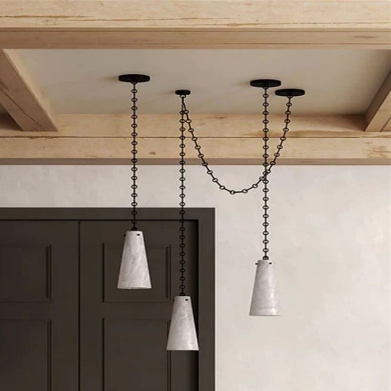 Steven Contemporary Alabaster Chandelier,3-Light Vintage Alabaster Pendant Cluster