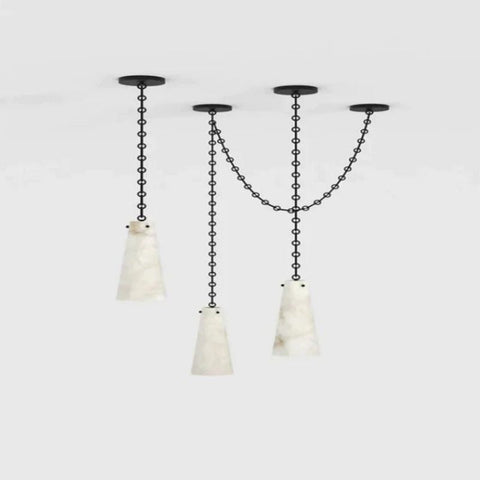 Steven Contemporary Alabaster Chandelier,3-Light Vintage Alabaster Pendant Cluster