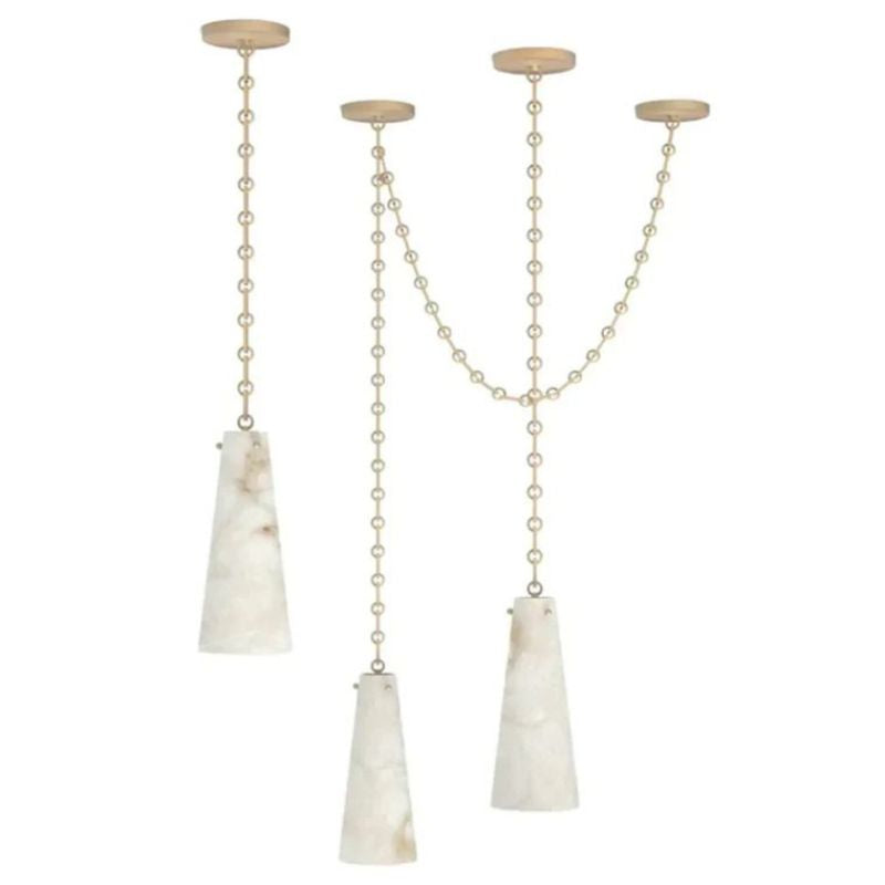 Steven Contemporary Alabaster Chandelier,3-Light Vintage Alabaster Pendant Cluster