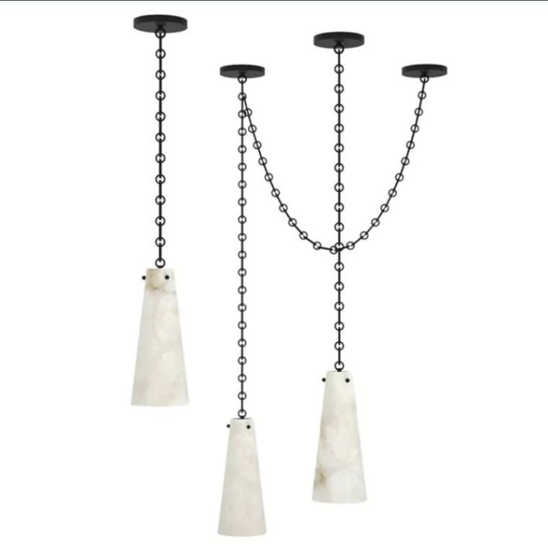 Steven Contemporary Alabaster Chandelier,3-Light Vintage Alabaster Pendant Cluster