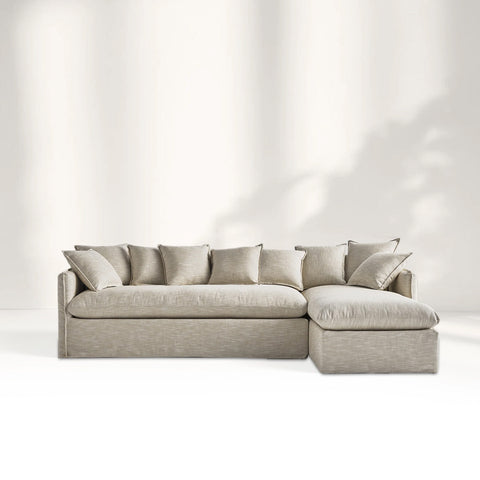 Dund Sectional - Performance Textured Linen Flax