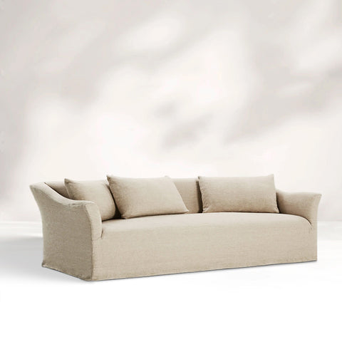 Leond Sofa - Performance Stonewashed Linen Dew