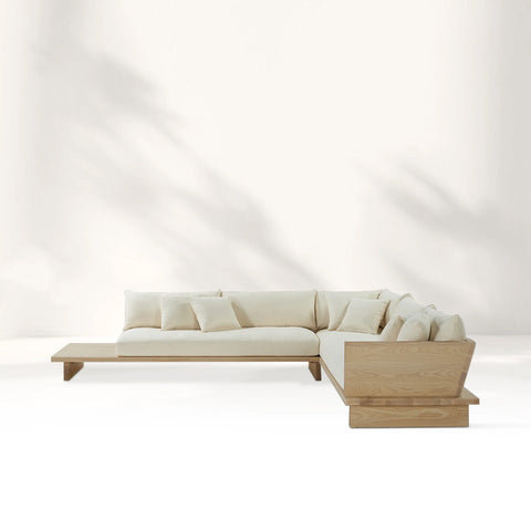 Mury Sectional Sofa- Performance Textured Linen Pearl