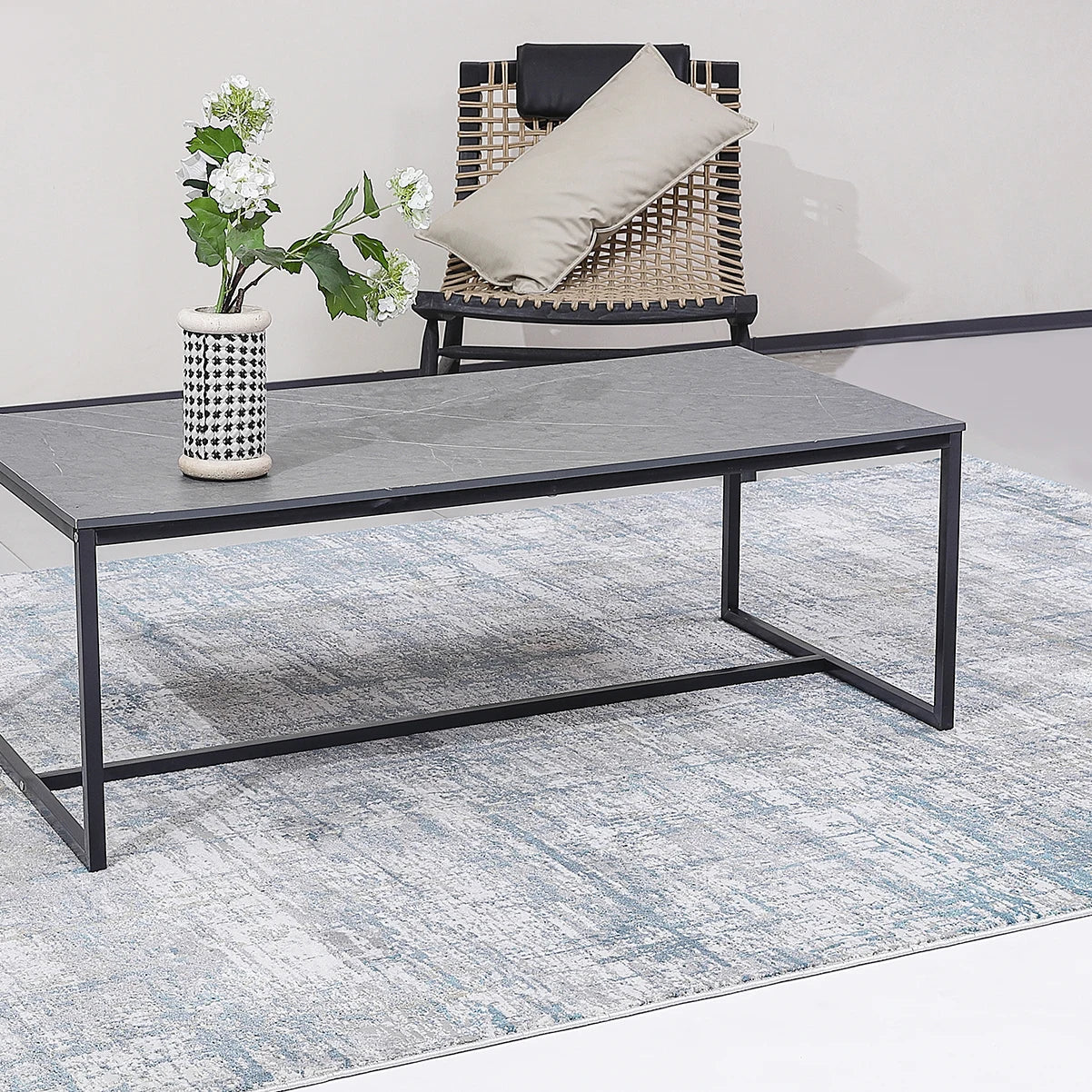 Torino Interwoven Grid Abstract Neutral Area Rug