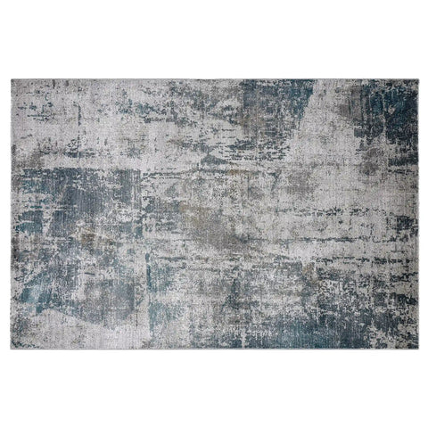 Torino Layered Brushfield Blue Grey Area Rug