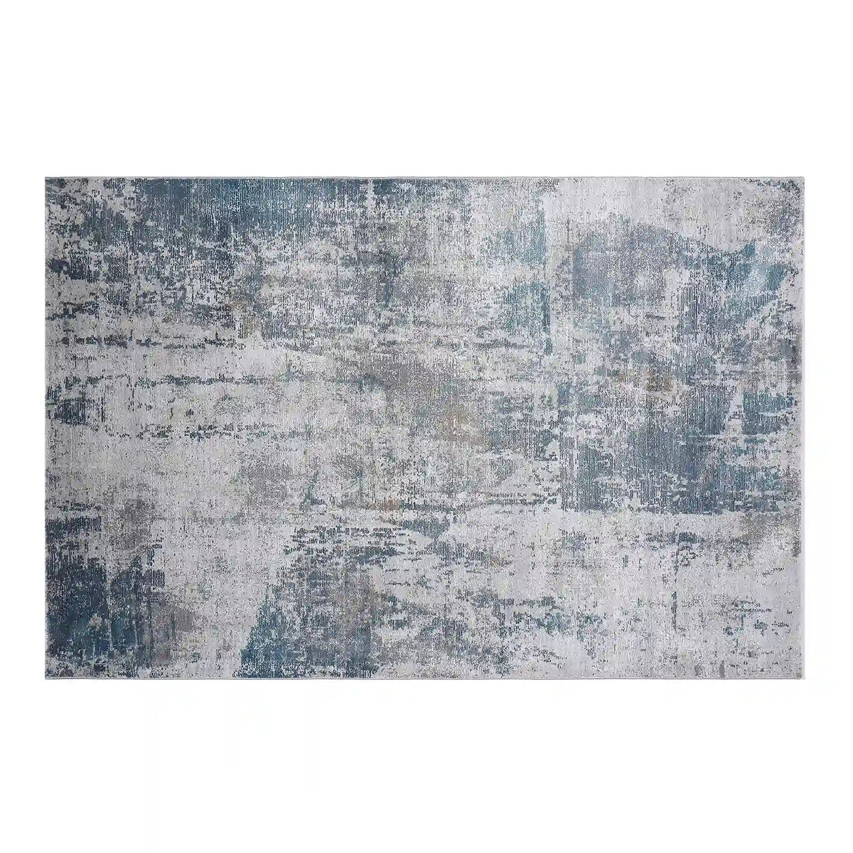 Torino Layered Brushfield Blue Grey Area Rug
