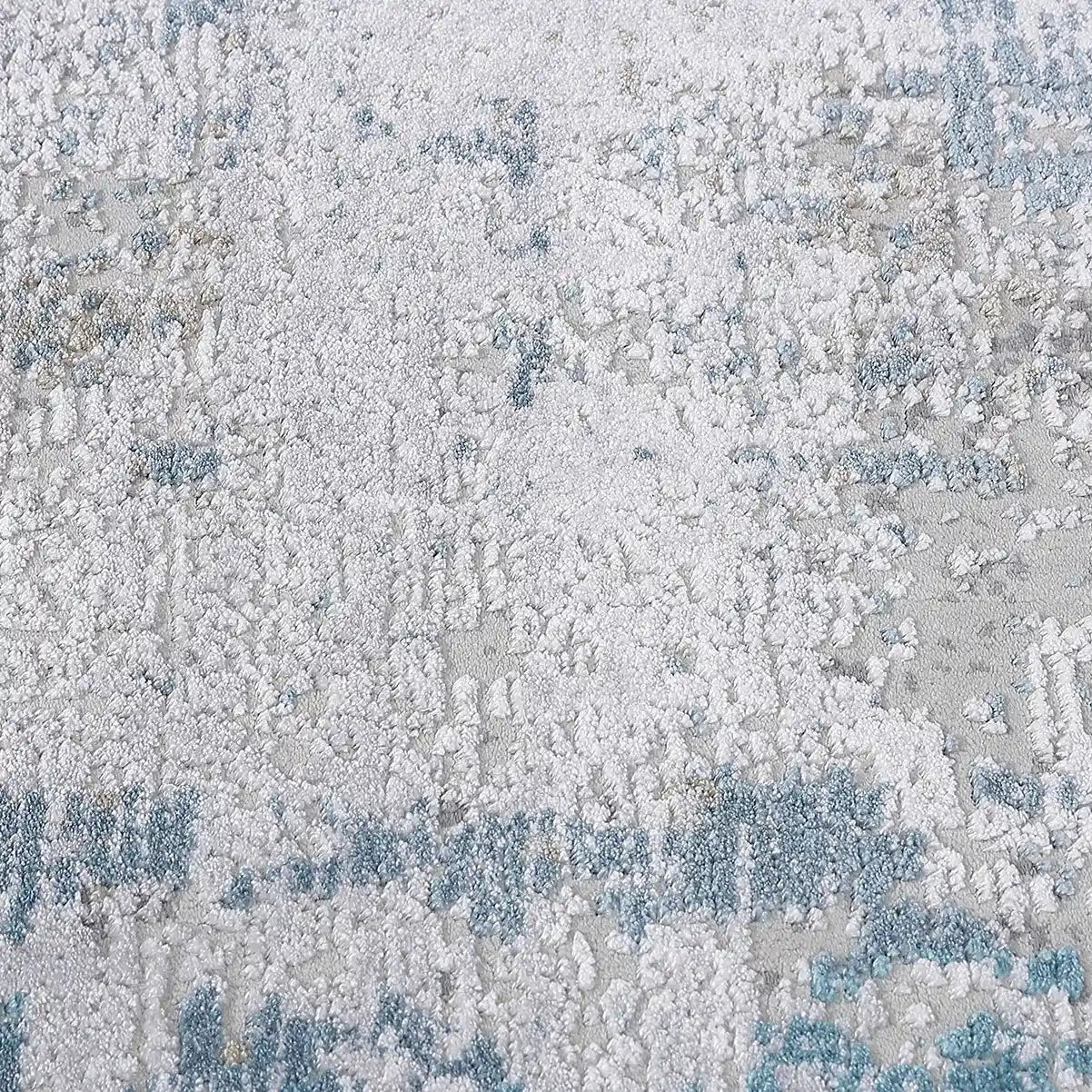 Torino Layered Brushfield Blue Grey Area Rug