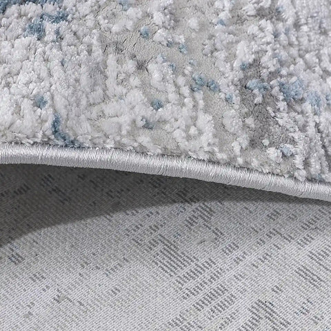 Torino Layered Brushfield Blue Grey Area Rug