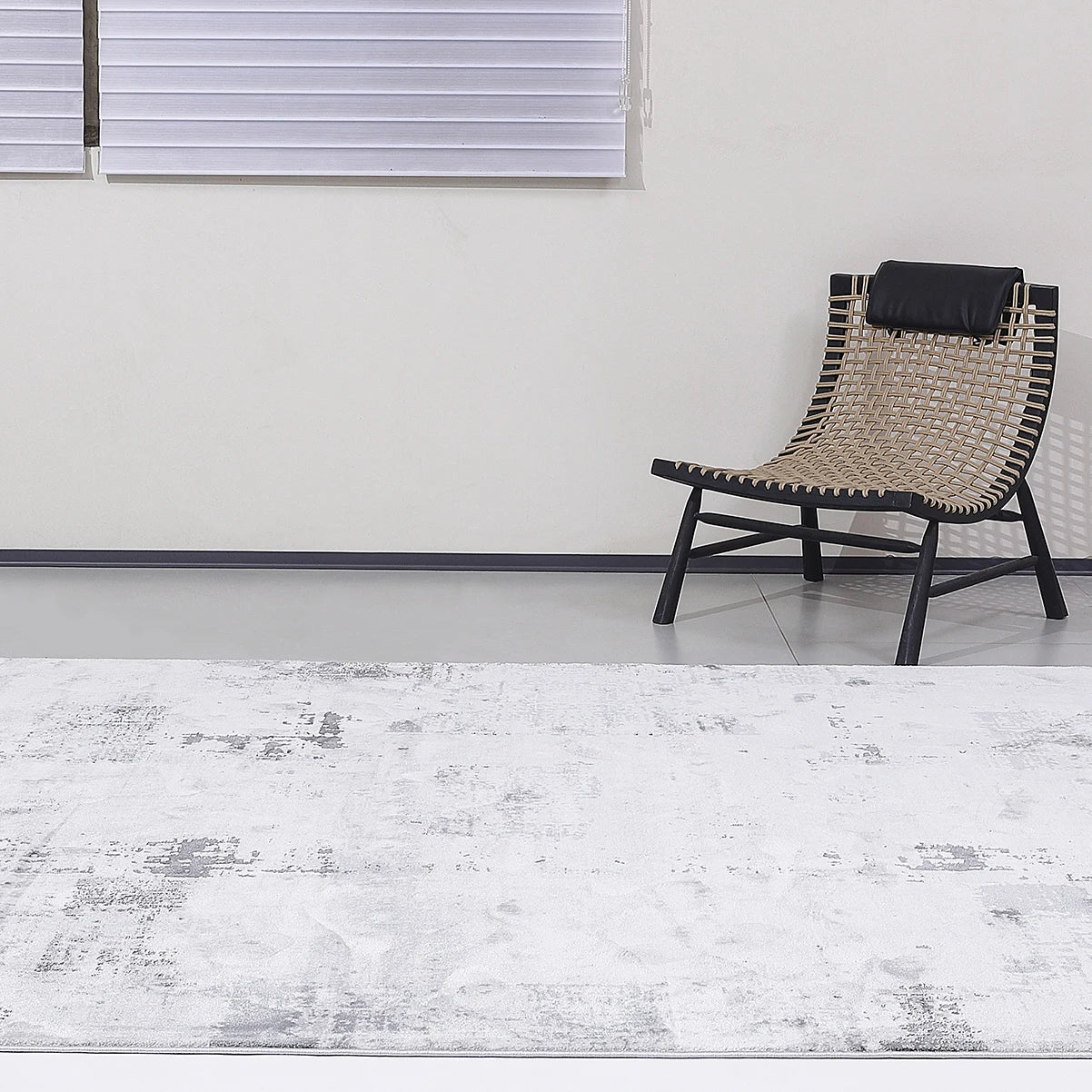 Torino Washed Linear Layered Abstract Neutral Area Rug