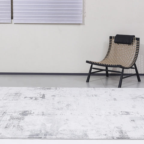 Torino Washed Linear Layered Abstract Neutral Area Rug