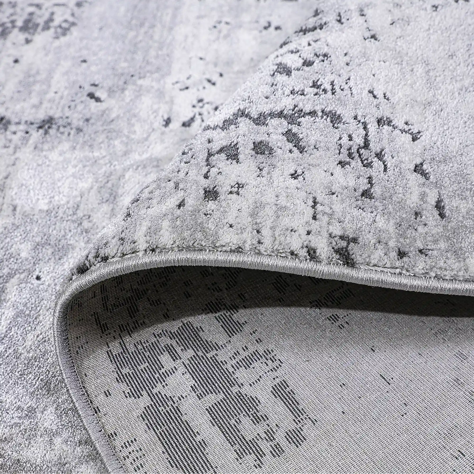 Torino Washed Linear Layered Abstract Neutral Area Rug