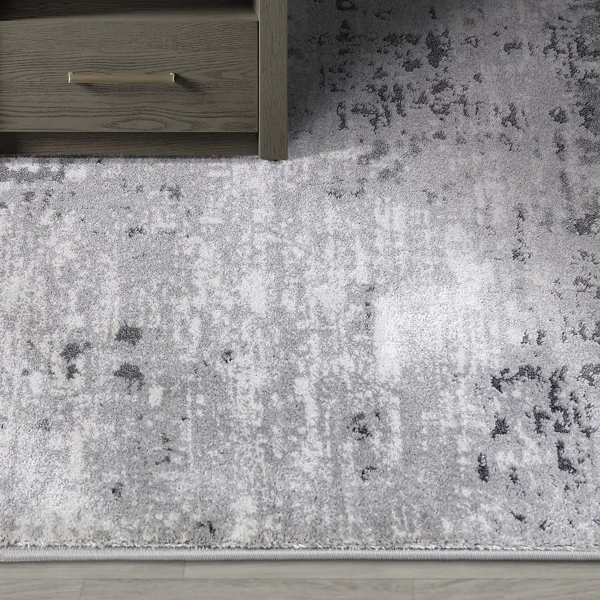Torino Washed Linear Layered Abstract Neutral Area Rug