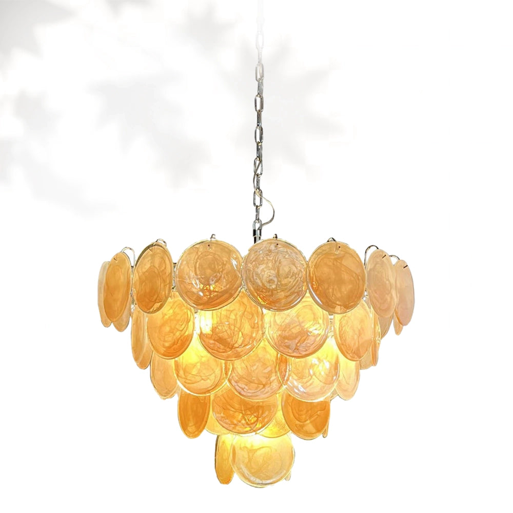 Vintage Murano 27.6″ Disks Chandelier