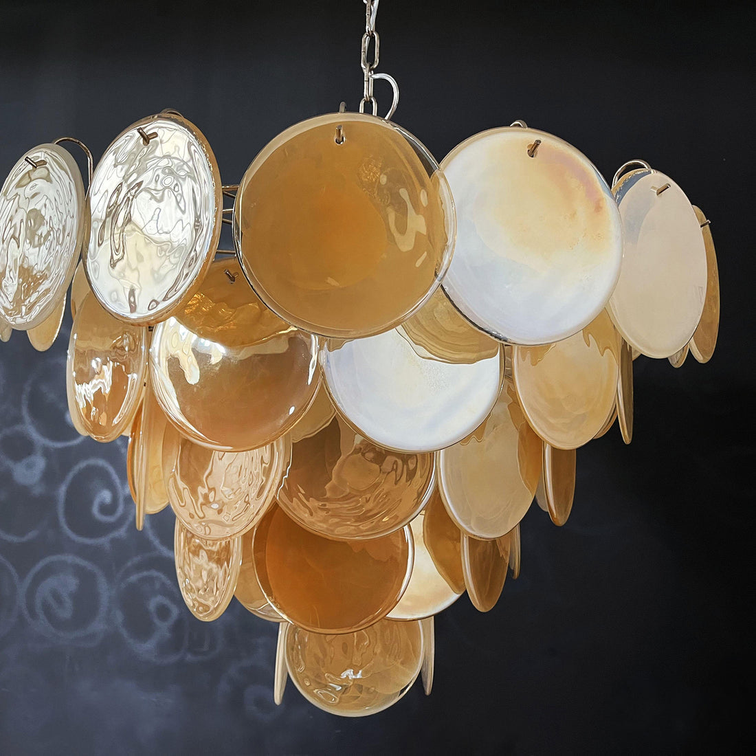 Vintage Murano 27.6″ Disks Chandelier