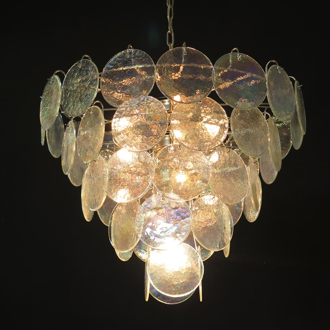 Vintage Murano 27.6″ Disks Chandelier