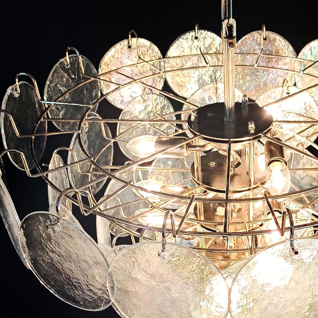 Vintage Murano 27.6″ Disks Chandelier