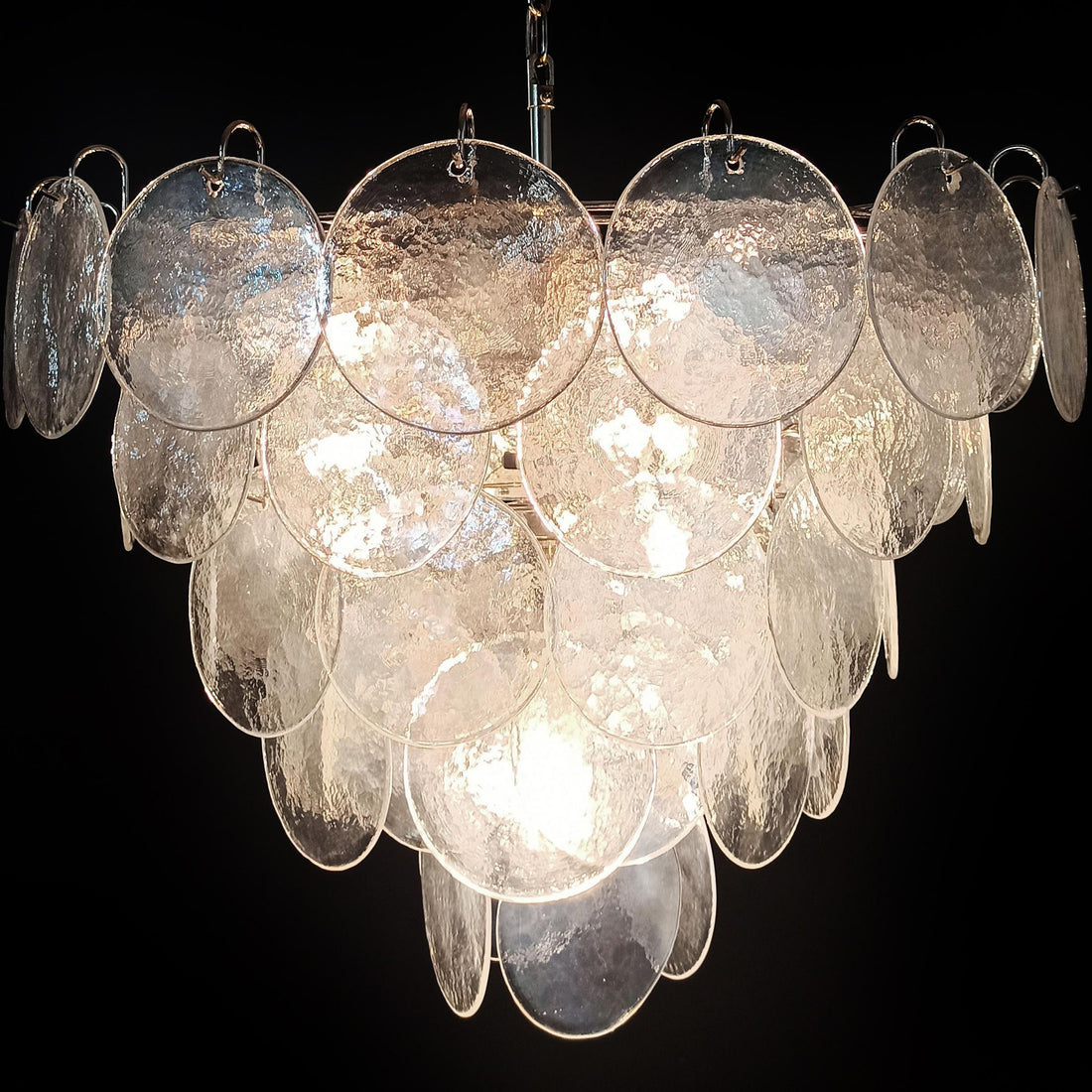 Vintage Murano 27.6″ Disks Chandelier