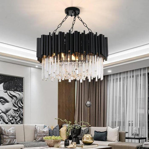 Housegent Viol Crystal Round Chandelier