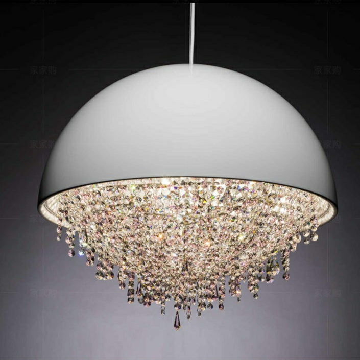 White/ Black Stainless Steel Lamp Shade Pendant Light 80cm