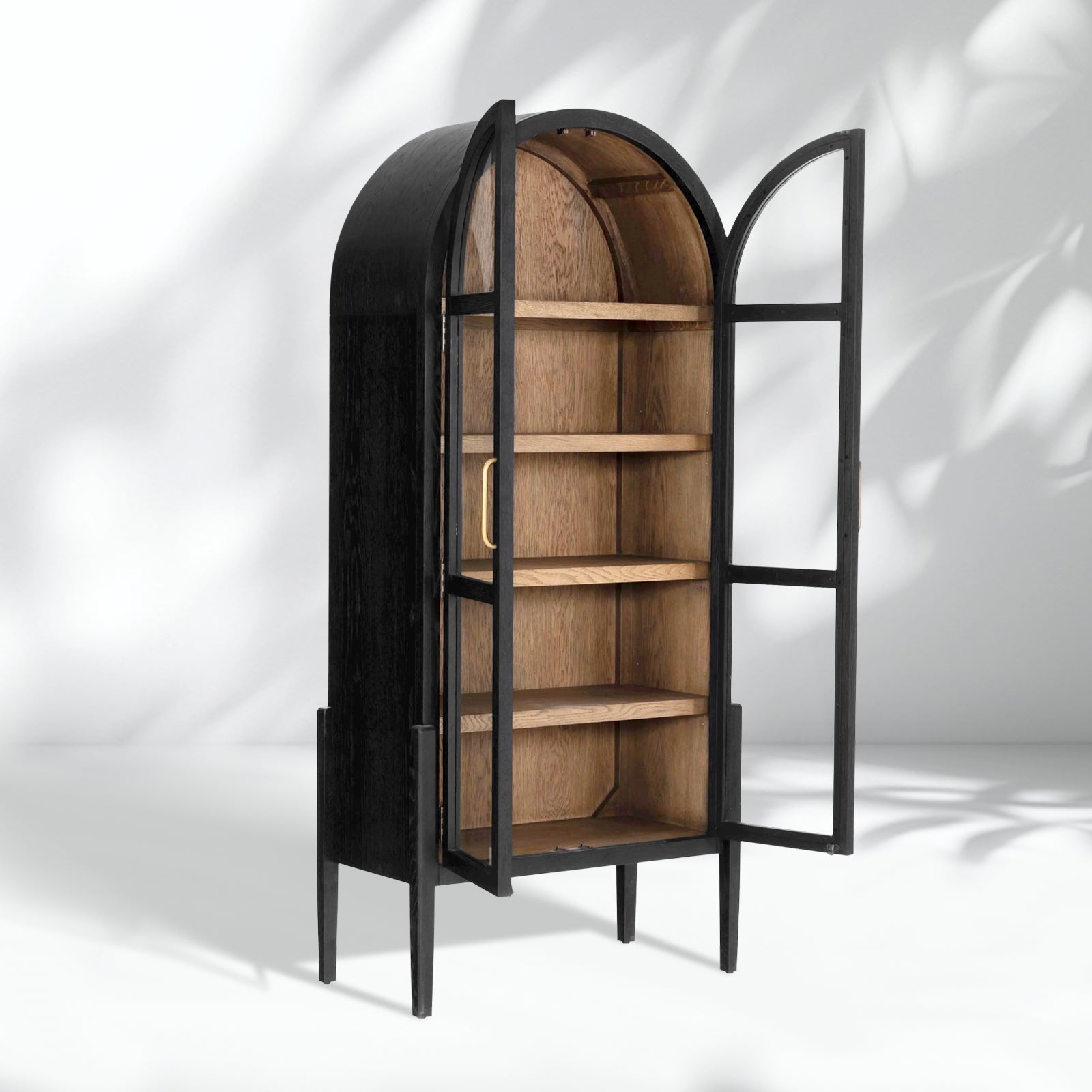 Hattie Wright Mediterranean Glass Door Display Cabinets Wood Living Dining Room Tall Cabinets