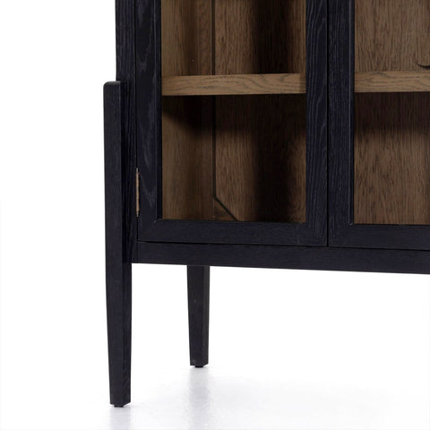 Hattie Wright Mediterranean Glass Door Display Cabinets Wood Living Dining Room Tall Cabinets