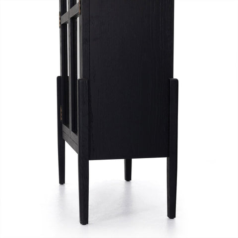 Hattie Wright Mediterranean Glass Door Display Cabinets Wood Living Dining Room Tall Cabinets