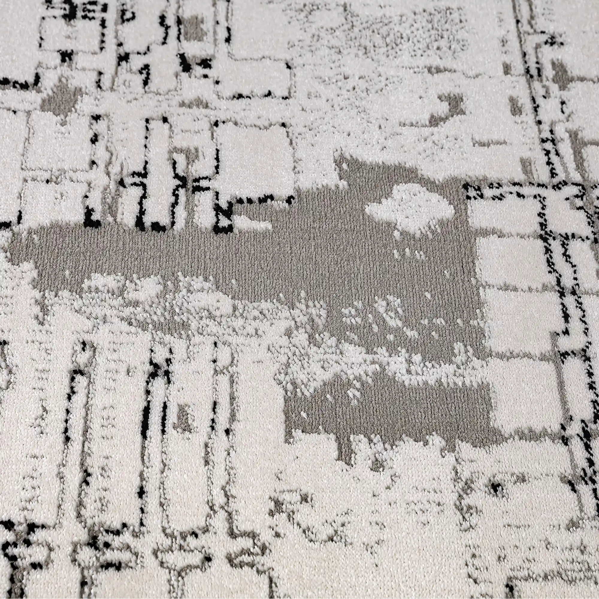Xiangshe Layered Linear Abstract Neutral Area Rug