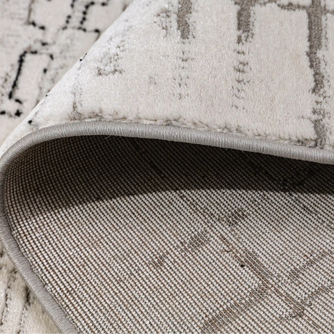 Xiangshe Layered Linear Abstract Neutral Area Rug