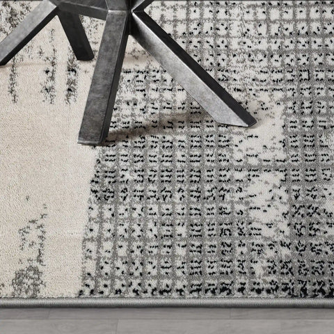 Xiangshe Textured Grid Modern Area Rug