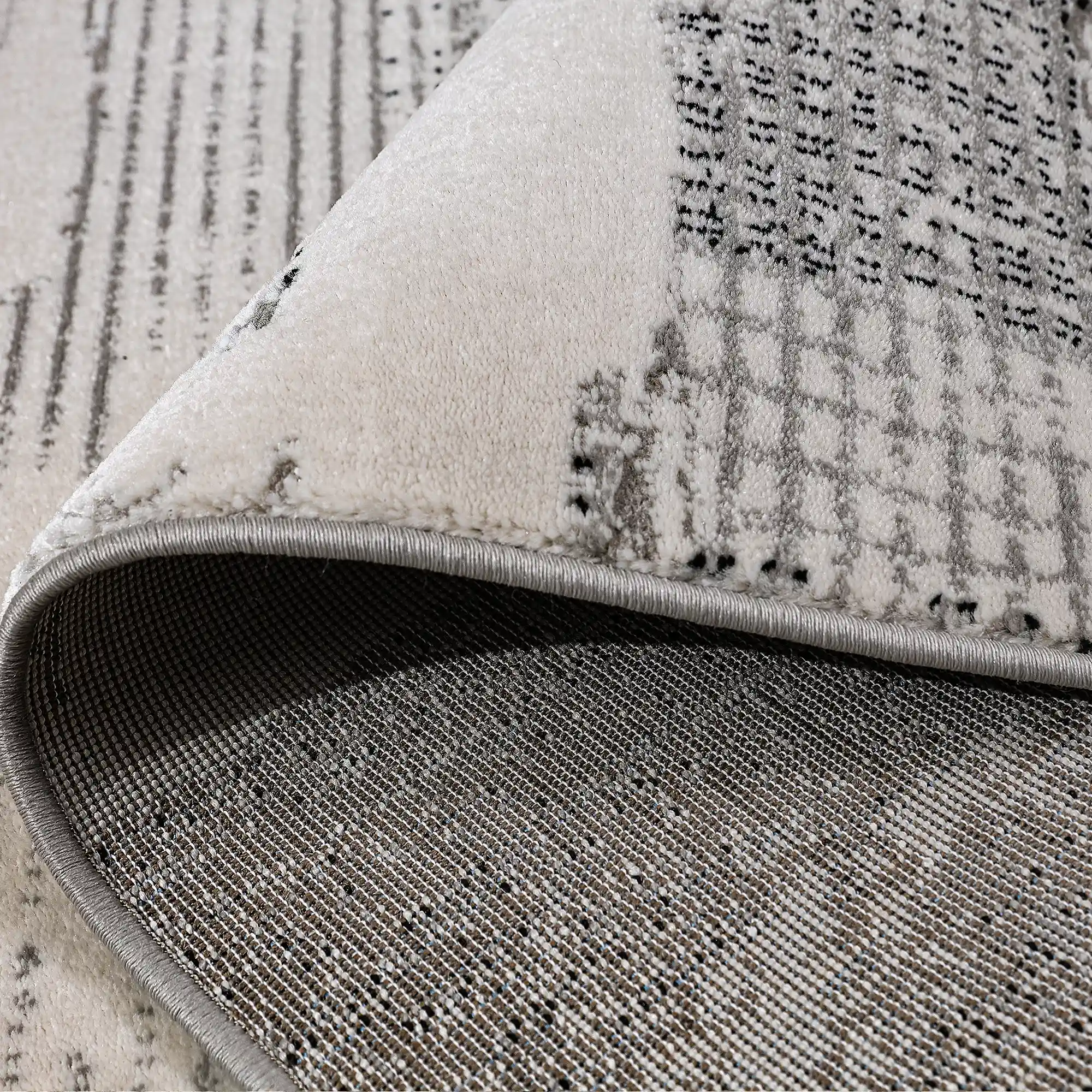 Xiangshe Textured Grid Modern Area Rug