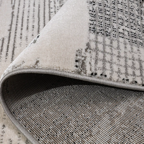 Xiangshe Textured Grid Modern Area Rug