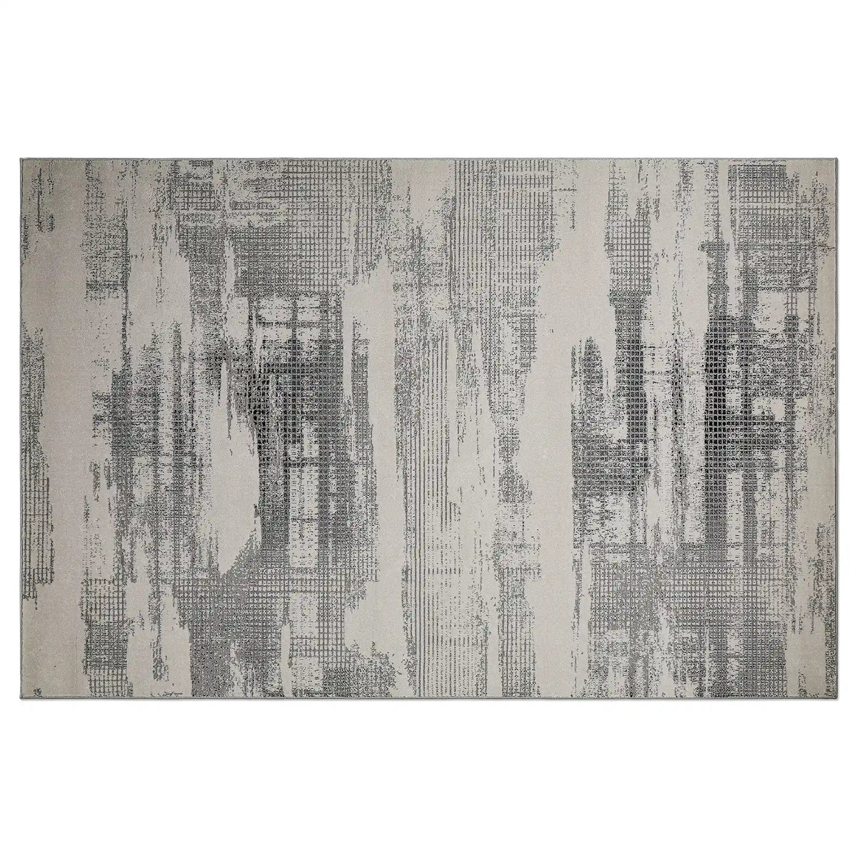 Xiangshe Textured Grid Modern Area Rug