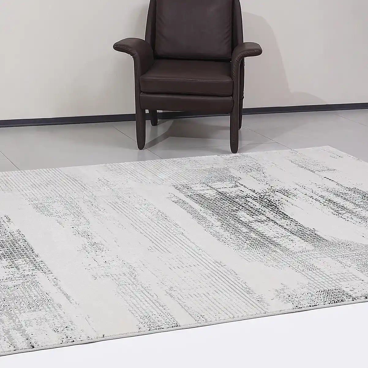 Xiangshe Textured Grid Modern Area Rug