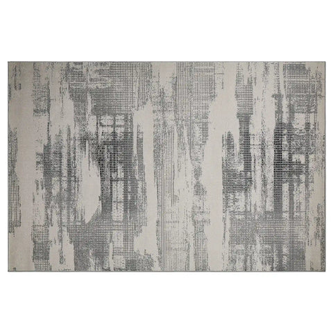 Xiangshe Textured Grid Modern Area Rug