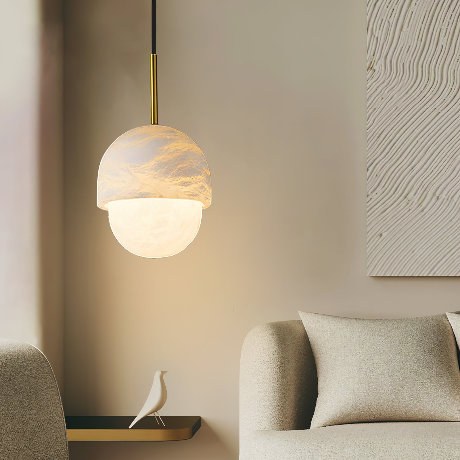 Alabaster Yoko Small Island Pendant Light