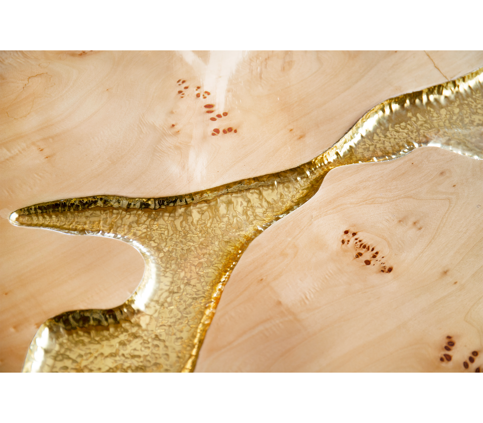 Brass Glass Gold Sculptural Form Coffee Table