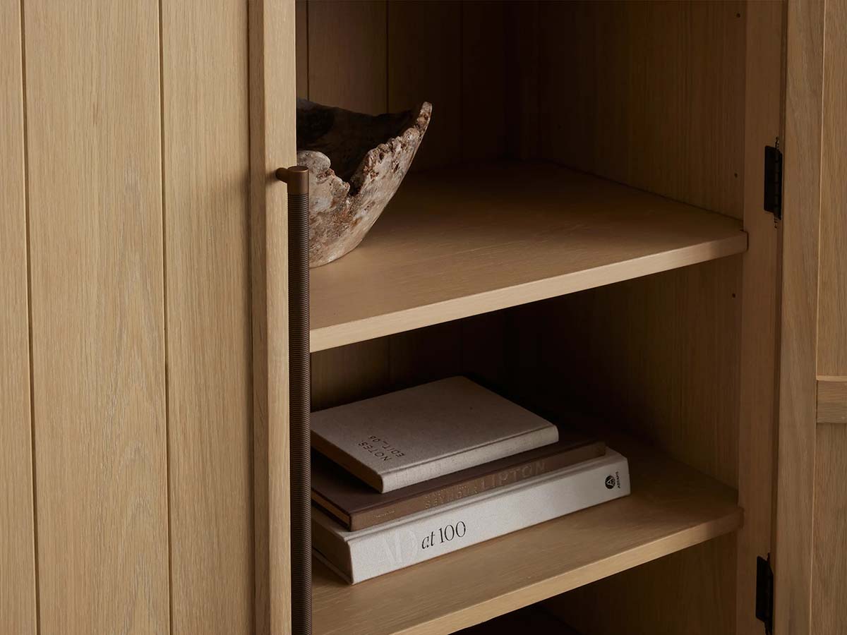 Hattie Oak Living Room Tall Display Cabinet Wood Office Bookcase Dining Sideboard