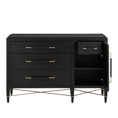 Verna Black & White Three-Drawer Chest