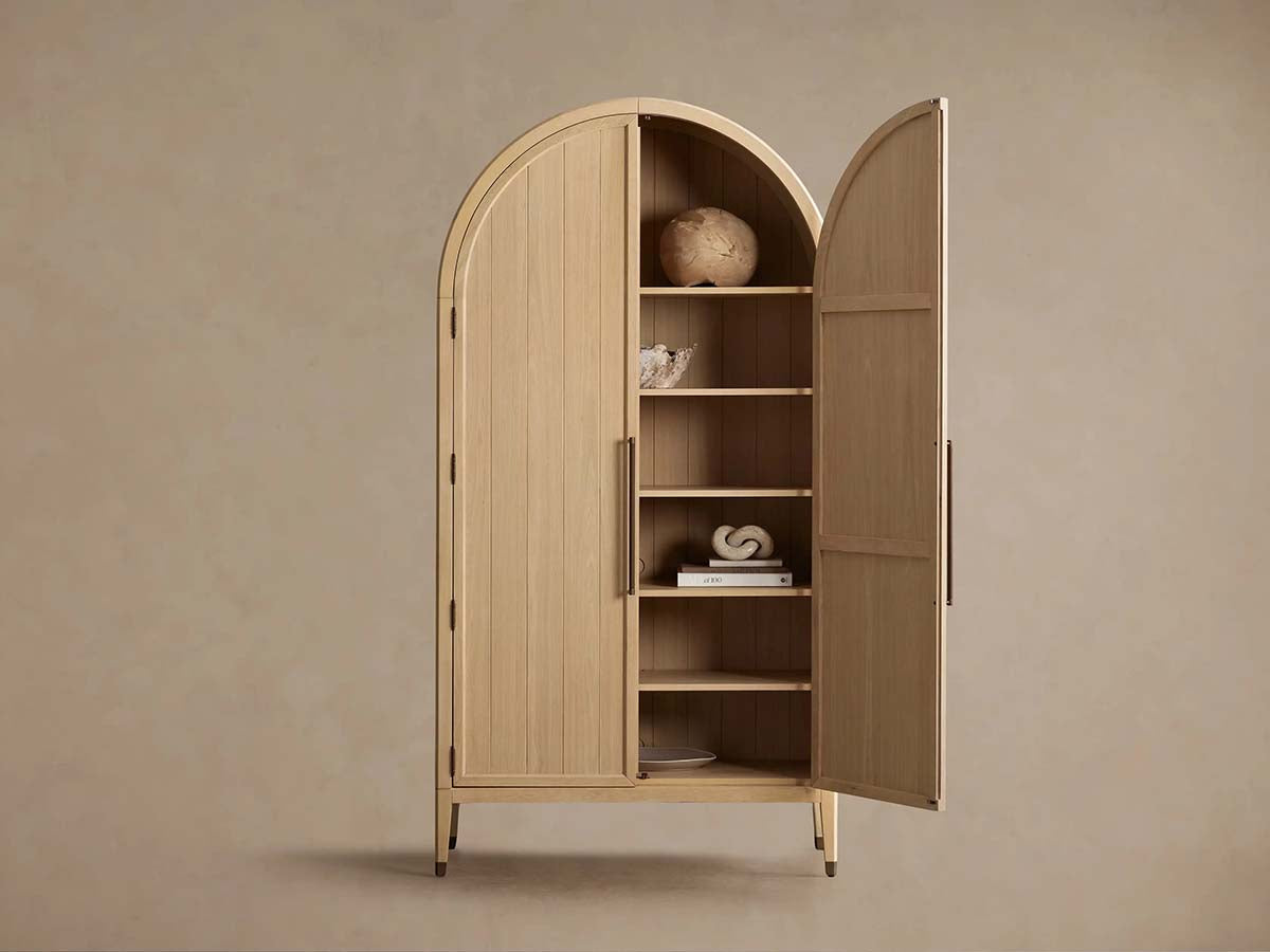 Hattie Oak Living Room Tall Display Cabinet Wood Office Bookcase Dining Sideboard
