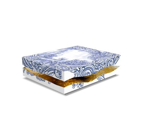 Brass Stone White Sculptural Form Coffee Table
